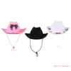 Bérets Glitter Cowboy Hat Bowknot Knight pour Disco House Cocktail Parties Vacances Cristaux Comédien Acteur Livraison Directe