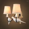 Wall Lamp Nordic Modern Resin Fabric Sconce Bird Shape Metal Painting For Home Lighting Aisle Corridor Light