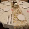 Nowe nowe złoto/sier Glitter Gold Table Runners cekin metalowa folia cienka siatka Rolka Party Wedding Christmas Birthday Decor