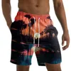 Herr shorts styrelse casual semester mode hawaiian tryckt sommar dagliga surfband passande sport