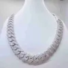 cuban link chain moissanite pendant hip hop jewelry High Quality Luxury Fashion Necklace Bust Down Iced Moissanite Silver Miami Men necklace moissanite chain gift