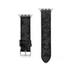 Designer äkta ko läderklocka för Apple Watch Strap Bands Smartwatch Band Series 1 2 3 4 5 6 7 S1 S2 S3 S4 S5 S6 S7 SE 38mm 40mm 41mm 45mm Designer Smart Watches Stra Stra Stra