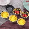 Ferramentas de cozimento, 14 pacotes, molde de torta de ovo, copos de cozimento, antiaderente, caixa de muffin de flor, molde resuável de aço carbono, latas de tartlet