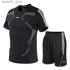 Men's Tracksuits Mens Tracksuits 2023 Summer Fitness Wear Sports Suit Men And Women With The Same Style Quick-drying Casual Sportswear Running Two-piece Set Q240228