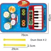 Baby Musical Piano Drum Mat 2 in 1 for Kids Toddlers Floor Keyboard Dance Mat with Sounds Baby Mat Learning Floor Blanket 240226