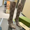 Botas El proyecto hacker Aria calcetín de punto Botas de tacón de aguja altas hasta la rodilla estiramiento hasta el muslo punta puntiaguda Botines para mujer lujo 42 Caja con cinturón inferior de cuero