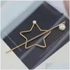 Hårtillbehör Korean Barrette Star Heart Design Metal Pearl Clips for Women Gold Hairpin Pannband Holder Drop Delivery Products Dhbhe