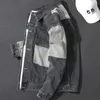 Jeans Coat for Men Hip Hop Denim Jackets Man Black Striped Price Stylish G Trendy Size L S Outwear Fast Delvery Loose Low 240228