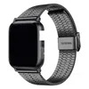 Designer Stainless Steel Bracelet Seven Bead Metal Straps For Apple Watch Series 6 5 4 SE Bands Double Insurance Buckle Wristbands Iwatch 44mm 42mm 40mm 38mm Watchban
