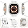 Designer Sport Clear Band -remmar med fodral för Apple Watch Series 7 8 Ultra 49mm Transparent Armor Silicone Cover Strap Iwatch 5 6 SE 40 41mm 44 45mm Designerzzerzzer