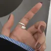 Anillos de racimo Yiluocd 925 plata esterlina abierta geométrica joyas de plata anillo simple único para mujeres joyería minimalista hecha a mano