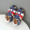 Outdoor Toddler Sandals for Boys Cut outs Leather Shoes 2022 Summer Brand New Gladiator Sandals Weave Baby Boy Beach Shoes Flats F01202