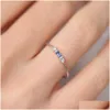 Band Rings Thin Dainty Stacking For Women Elegant Mini 3 Color Crystal Zircon Tiny Eternity Ring Fashion Jewelry Kcr065 Drop Delivery Dhmzv