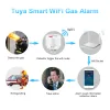 Détecteur Tuya Smart Wifi détecteur de gaz alarme incendie capteur de fuite de gaz naturel Combustible pour la sécurité à la maison Smartlife alarme de capteur de fuite GPL