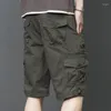 Herr shorts sommarlast avslappnad mode överdimensionerade korta byxor multi-pocket militär beskurna homme bomullsbyxor