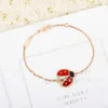 Bijoux de créateurs Bracelet de luxe VanCA Star Ladybug Five Flower Bracelet Rose Gold Fritillaria Red Jade Marrow Lucky Bracelet Femme