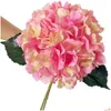 Dekoracyjne kwiaty wieńce sztuczny hortensja kwiat 80 cm/31.5 Fałszywe pojedyncze hortensje jedwab 6 kolorów na ślubne elementy domowe dhnga
