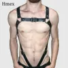 Imbracatura per reggiseno in pelle punk da uomo Cintura erotica sexy per il corpo Bondage Harajuku Bretelle gotiche Lingerie maschile Cinghie per spalle12133