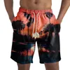 Herr shorts styrelse casual semester mode hawaiian tryckt sommar dagliga surfband passande sport