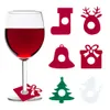 New Felt Wine Glass Ring Tags Snowflake Elk Santa Cup Marker Label Christmas Home Table New Year Party Decor