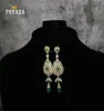 Марокканский кафтан, свадебные золотые серьги с красным и зеленым камнем, модные украшения, медь, высокое качество 2106246133169
