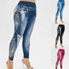 Frauen Leggings Frauen Hohe Taille Hosen Jeans 3D Gedruckt Abnehmen Tragen Dame Mode Jean Femme Hose