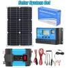 Solar 4000W Solar Power Generation System 12V till 220V Inverter Kit 30A Controller Battery USB Laddare Komplett controller hemläger