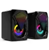 Haut-parleurs caisson de basses lourd haut-parleur X2 lumières colorées effet Rgb ordinateur stéréo multimédia USB caisson de basses lourd