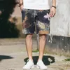 Heren shorts mannelijke korte broek grafische anime anime blauw bloemen bord mode baggy katoen zomer personalisatie met ijs xl y2k in bulk