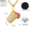 Mignon tasse gâteau pendentif Hop bijoux plaqué or 925 argent Sterling Vvs d couleur Moissanite diamant pendentif collier