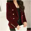 Damesjassen Dames Veet Blazer Slanke Lange Mouw Dames Blazers Kantoor Dame Ol Formeel Werk Botton Jas 48625 210422 Drop Delivery Dhndt