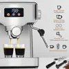 Homtone Espressomachine 20 Bar, roestvrijstalen espressomachine met melkopschuimer voor cappuccino, latte, touchscreen espressomachine voor thuis