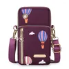 Sacs de soirée Balon de mode Balon Mobile Crossbody pour femmes Sac Sac Socle de cellule avec bouche de casque portefeuille 3 couches