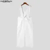 OLLINLE INCERUN 2023 American Style New Men BodysUsits Silidal Silhouette Silfort Rompers Handsome Mash Allmatch Simple Suitsuits S5XL