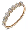 Art Deco Style Bridal Prom Prom Solial Fancy Crystal Hescents Zirconia Halo Tennis Bangelet Bangle7372392