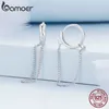 Hoopörhängen Bamoer 925 Sterling Silver Long Tassel Ear Buckles Delicate Double-Layer For Women Original Design Fine SMEE sach