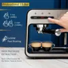 Mixpresso Espressomaschine 15 Bar mit Milchaufschäumer, Dampfstab, Espressomaschine mit Doppeltassen-Splitter, 1450 W, schnell aufheizende Cappuccino-Latte-Maschine, 37 Unzen Wassertank