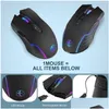 Souris Seenda USBC Souris de jeu sans fil LED RVB rétro-éclairé rechargeable Typec Mause pour livre ordinateur portable PC Gamer Drop Livraison Comput Ot8Cr