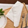 12 Stück weiße Tischservietten mit Hohlsaum für Party, Hochzeit, Zuhause, Cocktail-Serviette, Tischdecke, Leinen-Baumwolle, Abendessenservietten 240222