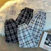 Damen Jeans Hosen Frauen Neue Bündel Füße Mode Lose Schwarz Plaid Sommer Harajuku Studenten Streetwear Harem Lange Hosen Damen ChicL2403