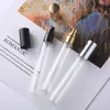 20pcs Clear Amber Buzlu 5ml 10ml 15ml 15ml İnce Cam Sprey Örnek Flakonları Atomizer ile Mini Parfüm Şişesi Gümüş Siyah Kapak 240226