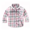 Spring Autumn Striped Boys Shirts Baby Kids Cotton Shirt Casual Fashion Plaid Bluses For Children 16 Colors Camisas Para Hombre 240219