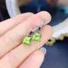 Asscher arces dangle قطع 6 × 6 مم من البيردوت الطبيعية 925 Silver August Birthstone Drop للنساء الذكرى الولادة