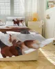 Bed Skirt Horse Snow Scene Animal Elastic Fitted Bedspread With Pillowcases Protector Mattress Cover Bedding Set Sheet