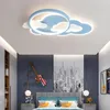 Avizeler Çocuk Odası Yatak Odası Işık Led Avize Kapalı Aydınlatma Ev Dekoru Bulut Modern Tavan Beyaz Mavi Pembe Fikstür