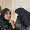 Lenços instantâneos hijab chiffon xale com capô sob lenço cobertura completa mulheres muçulmanas tampas senhoras2694