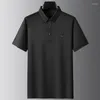 Herren Polos 8XL 7XL 6XL 2024 Sommer Eis Seide Atmungsaktive Herren Polo Shirts Kurzarm Revers T-shirts Männer High-End-Luxus Männliche Kleidung