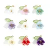 Charms 10st Colorful Harts Flower 3D Lily of the Valley Pendants for DIY örhängen Kvinnor smycken tillverkningar 14,5x14m