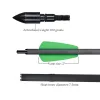 Produkter 12/24 st 15 "Pure Carbon Arrows 7,5 mm SP350 100Grain Tips 2" TPU Feather Inner 6.2mm bågskytte Skjutjaktpil