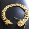 Mens Cuban Miami Link Bracelet 14k Gold Filled Over Solid 10mm Wide262N